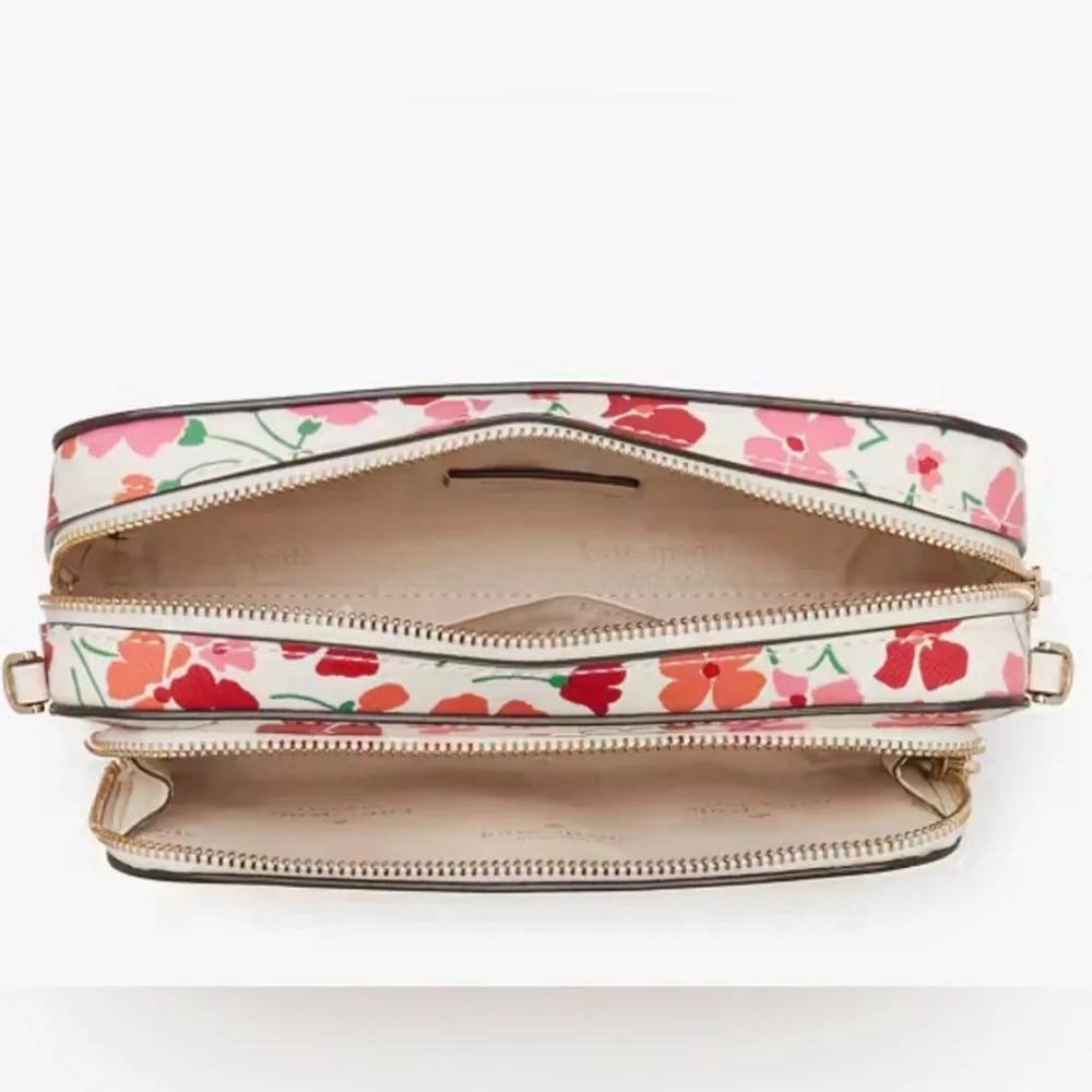 NWOT Kate Spade Staci Dual Zip Around Crossbody - Sunny Floral Pink Multi